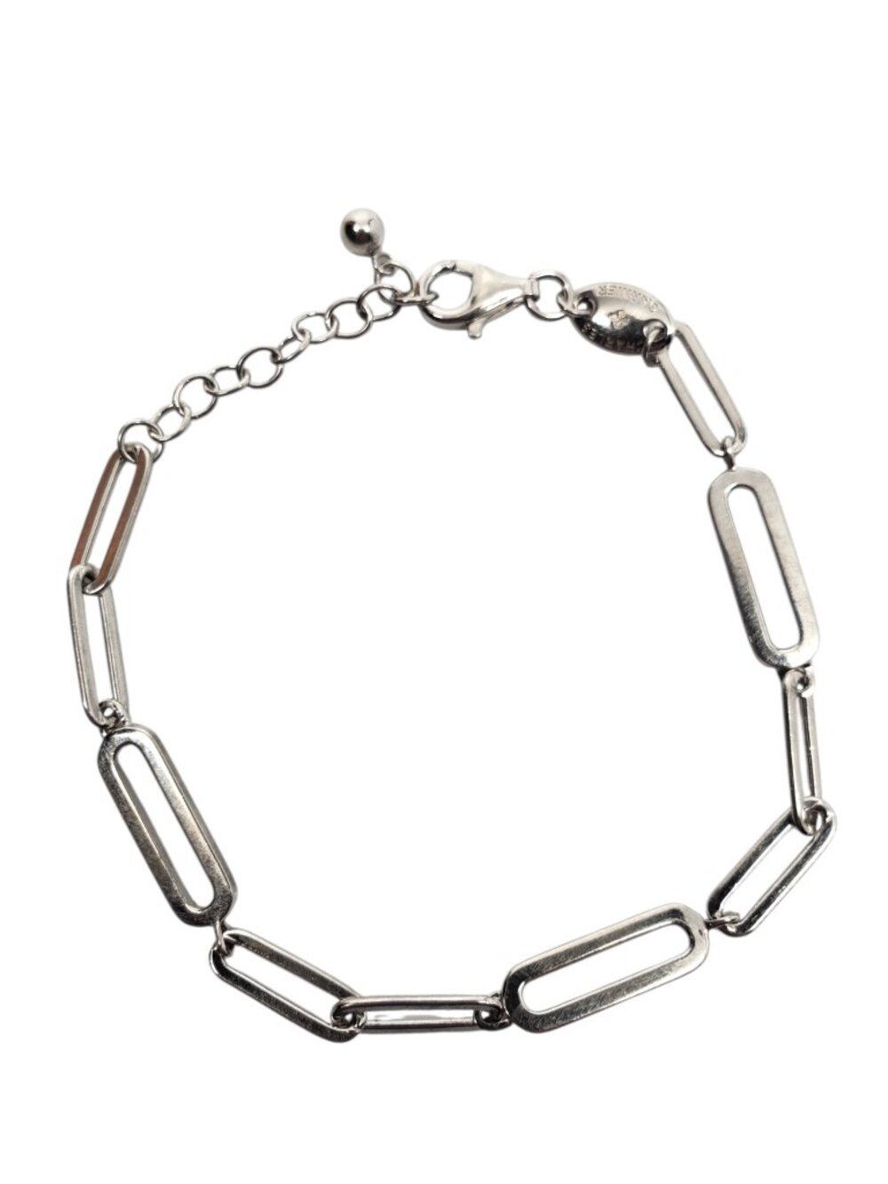 Charles Garnier Sterling Silver Cubic Zirconia Station Link Bracelet #24708
